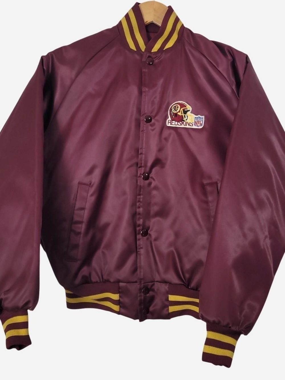 Vintage Washington Redskins Satin Bomber Jacket - Burgundy & Gold
